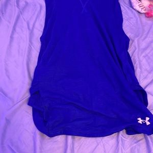 this item is a blue under armor tank top with a hood it’s a size x-small